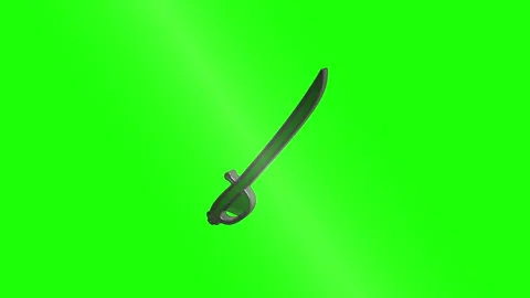 Rotating saber on green screen background Stock Footage 320778412