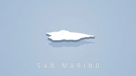 Rotating san marino map animation on blue background Stock Footage 319765768