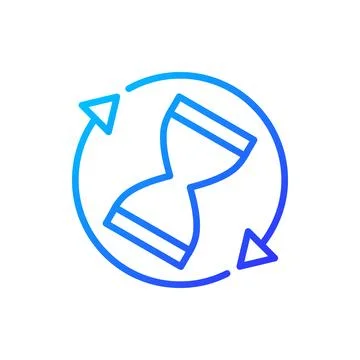 Rotating sand clock pixel perfect gradient linear vector icon Stock-Illustration