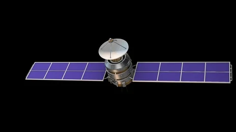 Rotating Satellite Stock Footage 124242822
