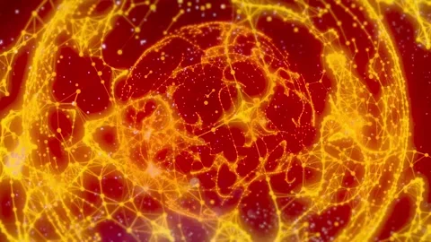 Rotating Sci Fi Magic Spheres.Spherical Multicolored Animation 02. 4K Stock Footage 292871831