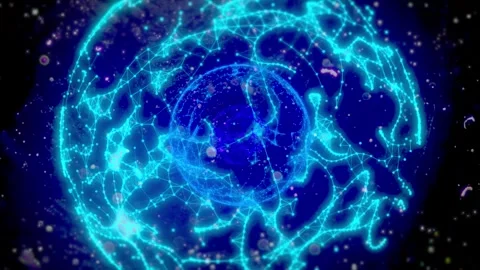 Rotating Sci Fi Magic Spheres.Spherical Multicolored Animation 03. 4K Stock Footage 292872103