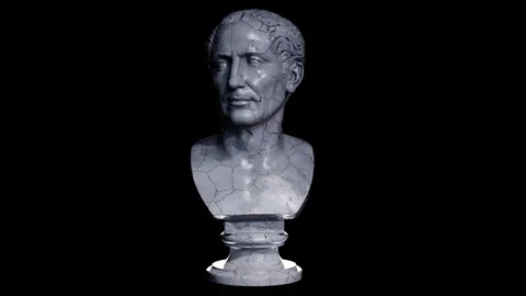 Rotating Sculpture of Farnese Caesar Digital Sculpture Stock Footage 337336426