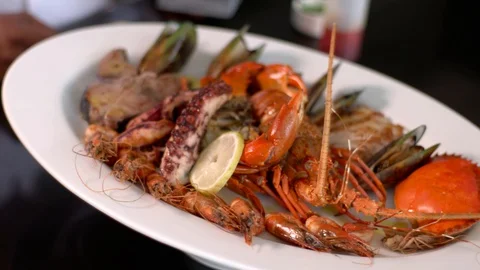 Rotating Seafood Platter Video stock 125241843
