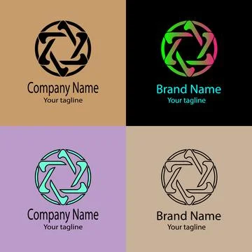 Rotating Segmented Star logo design Stock Illustration