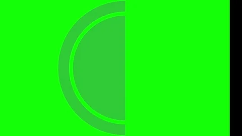 Rotating semicircle graphic animation against vibrant green background for 스톡 동영상 346040658