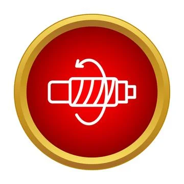 Rotating shaft line icon in simple red design Illustrazione stock