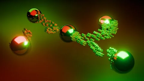 Rotating Shapes with Particles 4K VJ Loop - Dynamic Music Background Animati Stock Footage 300079407