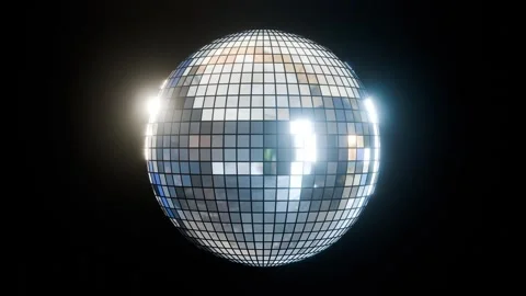 Rotating shiny disco ball with black empty background Stock Footage 320620632