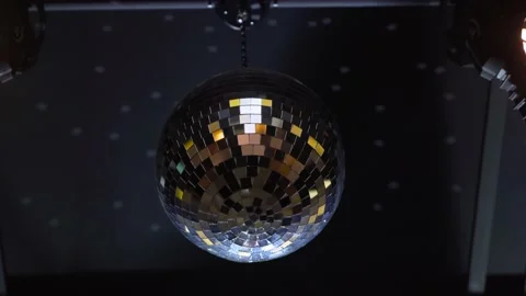 A rotating shiny disco ball on the dance floor. Stock Footage 219225602