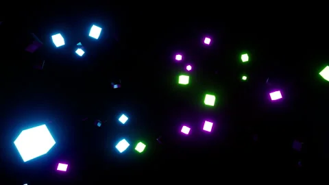 Rotating Shiny Neon Lamp Cubes Overlay Video stock 265247264