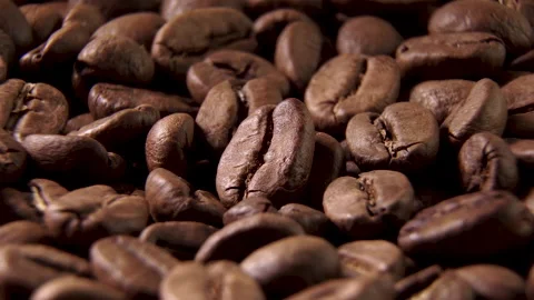 Rotating shot of delicious roasted coffee beans Stock Footage 139099569