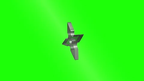 Rotating shuriken on green screen background Stock Footage 316760698