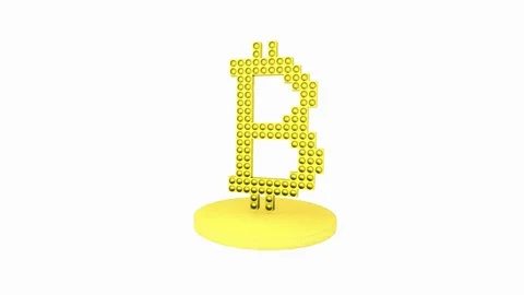 Rotating sign of crypto currency Bitcoin. 3D rendering. Stock Footage 99295276