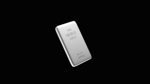 Rotating silver bar on black, 3D rendering. Vidéo 334456719
