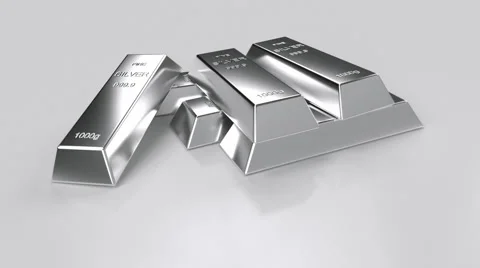 Rotating silver bars Stock Footage 62822919