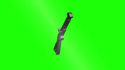 Rotating silver rifle on green screen background Stock Footage 316247745