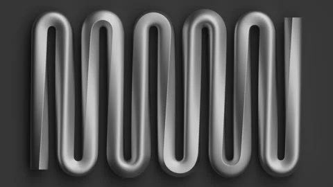 Rotating silver zigzag lines in a seamless loop. Stock Footage 327382313
