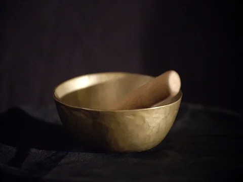 Rotating singing bowl Stock Footage 69439992