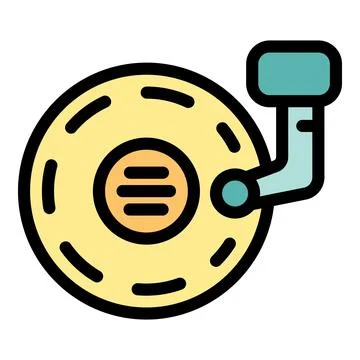 Rotating siren disc with crank handle for emergency alerting Illustration