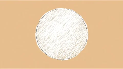 Rotating sketched circle on beige background  minimalist motion animation Stock Footage 314964431