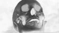 Rotating skull. Inverted black and white. HD Footage