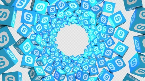 Rotating Skype Icons On Alpha Video stock 205076290