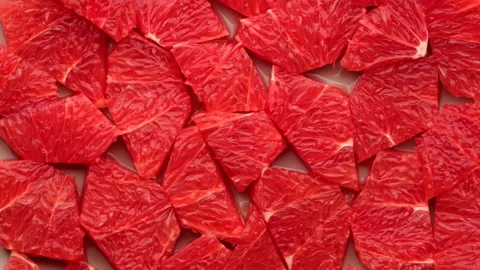 Rotating sliced fresh red grapefruit Stock-Footage 134307125