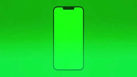Rotating Smartphone Mockup on Green Screen, 3D Mobile Phone Spin Animation Stockbeeldmateriaal 333635436