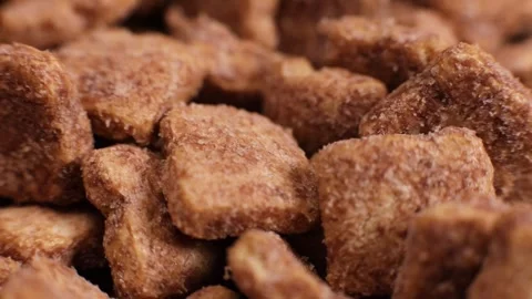 Rotating snack pads fast breakfast close-up, healthy food concept Stock Footage 243723059