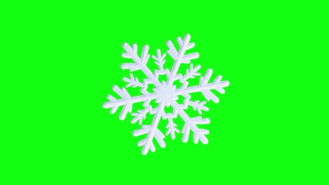 Rotating Snowflake on Green Screen Background Stock Footage 323867841