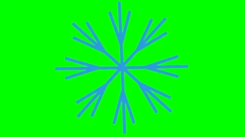 Rotating snowflake icon on green background for insert Stock Footage 247207440