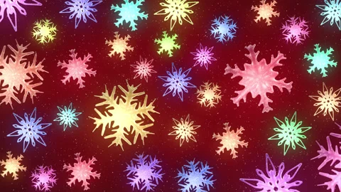 Rotating Snowflakes On Red Background Vídeos de archivo 223062301