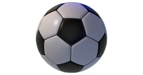 Rotating soccer ball with alpha 3D render. Stock Footage 114649171