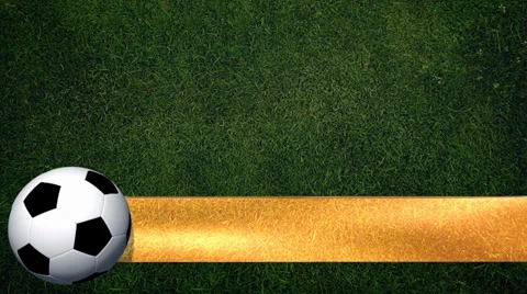 Rotating Soccer Ball with banner on playing field - Background  库存影片 39727809