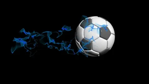 Rotating soccer ball on a black background, video loop Stock Footage 74970777