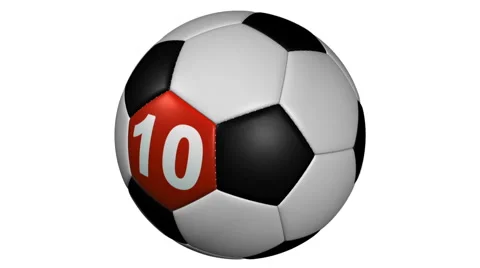 Rotating soccer ball countdown loop with alha matte Stock Footage 1070833
