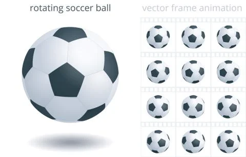 Rotating soccer ball. Stock Illustration