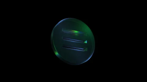 Rotating solana cryptocurrency coin on black background Stock Footage 321727979