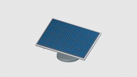 Rotating Solar Tracker Panel - Transparent 4K Loop Video stock 347063074