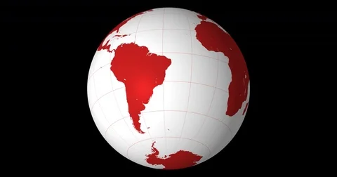 Rotating solid globe, Southern hemisphere with longitude and latitude lines Stock Footage 78928619