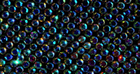 Rotating Sparkling Crystals with Star Flares. Stock Footage 330659485
