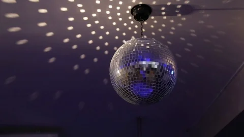 Rotating sparkling disco ball. Concept of night party. Stock Footage 108560181