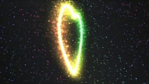 Rotating Sparkling Heart Shape Animation - Loop Rainbow Stock Footage 84830905