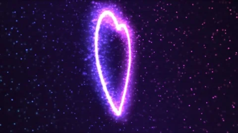 Rotating Sparkling Heart Shape Animation - Loop Purple Stock Footage 84830976