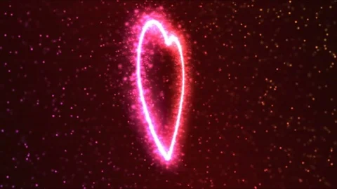 Rotating Sparkling Heart Shape Animation - Loop Pink Red Video stock 84831070