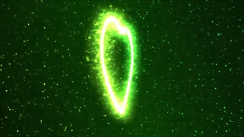 Rotating Sparkling Heart Shape Animation - Loop Green Stock Footage 84831271