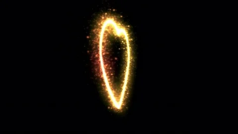 Rotating Sparkling Heart Shape Animation - Loop Golden Stock Footage 84831404