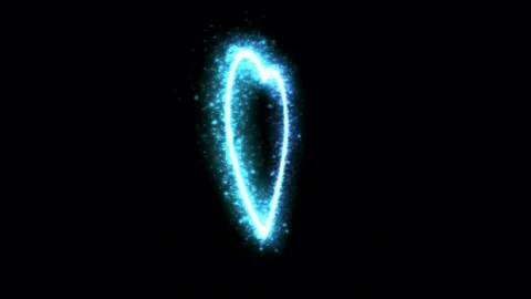 Rotating Sparkling Heart Shape Animation - Loop Blue Stock Footage 84831518