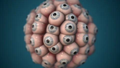 Rotating Sphere of Abstract Human Eyes Vídeo Stock 315504324
